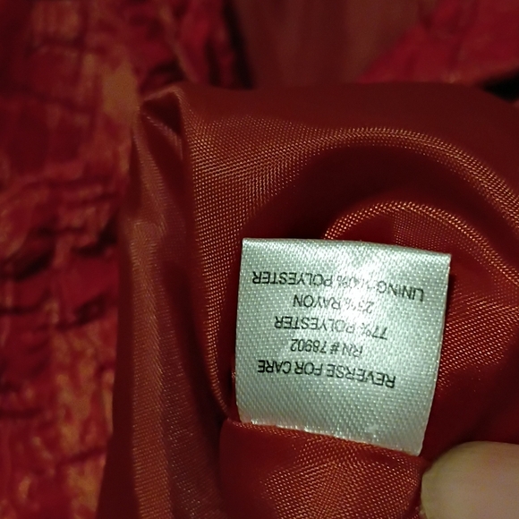 Erin Textured Red Button-Up Jacket Woman Size S - Picture 3 of 7